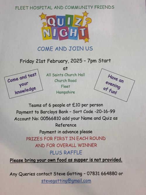 Annual quiz night poster